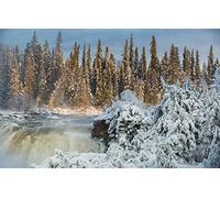 GLHUIOZ Puzzle Adulte 500 pièces - pour Adultes et Enfants dès 14 Ans - qualité supérieure,Canada,Manitoba,Pisew Falls,52x38cm