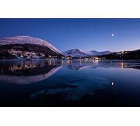 GLHUIOZ Puzzle Adulte 500 Pièces Puzzle 3D Affiche Salon Mur Art Creative Abstraite Décor À La Maison,Lune,Village,Norvège,Baie,52x38cm