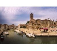 GLHUIOZ Puzzle Adulte 500 Pièces Puzzle 3D Affiche Salon Mur Art Creative Abstraite Hdpictures Décor À La Maison Italie Rivières Ports de Plaisance Ponts Bateau à Moteur 52x38cm