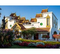 GLHUIOZ Puzzle Adulte 500 Pièces Puzzle 3D Affiche Salon Mur Art Creative Abstraite Hdpictures Décor À La Maison Temples bouddhistes des États-Unis à Miami 52x38cm