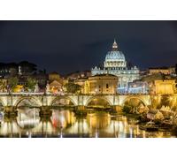 GLHUIOZ Puzzle Adulte - Puzzle 1000 p - Adultes et Enfants dès 14 Ans - Puzzle de qualité supérieure - Italie Rome Rivières Ponts Temples 75x50cm