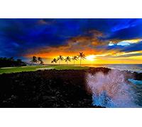 GLHUIOZ Puzzle Adulte - Puzzle 500 p Horizon,Vagues,52x38cm