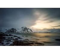 GLHUIOZ Puzzle Paysage 500 Pièces - Convient pour Les Adultes - Aide à la Relaxation - Emboîtement Aisé des Pièces - Idéal pour Un Cadeau Côte,Norvège,Village,52x38cm