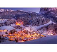 GLHUIOZ Puzzles de 500 pièces pour Adultes et Enfants à partir de 12 Ans,Italie,Dolomites,Val Gardena,52x38cm