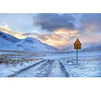 GLHUIOZ Puzzles pour Adultes 1000 pièces La Route Qui mène à la Montagne et au Point d'exclamation,75x50cm