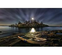 GLHUIOZ Puzzles pour Adultes 1500 PièCes Hands on Game Famille DéCoration Finlande,Helsinki,Uunisaari de Nuit,87x57cm