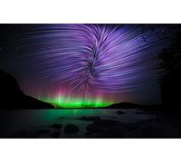 GLHUIOZ Puzzles pour Adultes 500 PièCes Hands on Game Famille DéCoration Aurores boréales,Canada,lac Moosehead,52x38cm