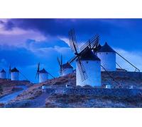 GLHUIOZ Puzzles pour Adultes 500 PièCes Hands on Game Famille DéCoration Espagne,Tolède,Moulin à Vent,52x38cm