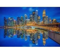 GLHUIOZ Puzzles pour Adultes 500 PièCes Puzzles Puzzle Hands on Game Famille DéCoration Marina des ponts de Singapour 52x38cm