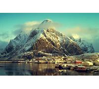 GLHUIOZ Puzzles Scénique de 500 Pièces,Cassetête Classique pour Adultes et Enfants de 12+ Ans,Friends,Réunion Côte,Norvège,îles Lofoten,52x38cm