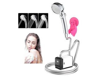 GLHYUOP Camping Douche,éLectrique Chauffant Douche Portable Rechargeable USB Peut êTre Baigné 1h Pompe De Douche TempéRature Intelligente, pour La Plage, Le Jardin Le Dehors