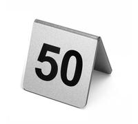 gli ospiti prenotano segnaletica del posto, 1-10 Restaurant，Acrylic Gold Tent Style 1-10/25/50 Restaurant Number Plate Reserved Seating Plate(Silver,1 to 50)