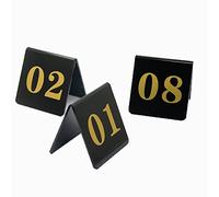 gli ospiti prenotano segnaletica del posto, 1-30/50, Classic Black 63x55mm, Double Sided Table Place Seat Card Tags, Flexible Wedding Restaurant Bars Cafe Signs(1 to 50)