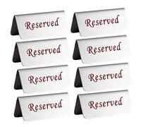 gli ospiti prenotano segnaletica del posto, Reserved Table Signs, 8pcs Restaurant Triangle Table Sign Desktop Indicator Reserved Pattern Bar Party Portable Double Side Stainless Steel(Rosso)