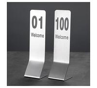 gli ospiti prenotano segnaletica del posto, Stainless Steel 1-25/50, 7X2.4 Inch Place Cards For Weddings, Wedding Decoration, For Restaurant Cafe Bar Seating, Birthday Anniversary Events Party(Black 1