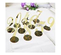 gli ospiti prenotano segnaletica del posto, Wedding 1-20, Mirror Gold Acrylic Weddings Marriage Anniversary Events Party, 3 Inch Acrylic Table Number Signs