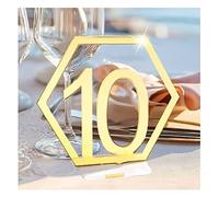 gli ospiti prenotano segnaletica del posto, Wedding With Stands 1-10/30, 3.5X3.9 Inch Acrylic Signs And Holders, Gold For Reception, Anniversary, Birthday Party Or Celebration