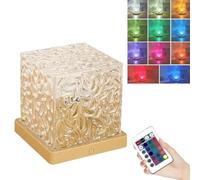 GLIART Lampe Céleste Tesseract à Eau, Aura Wave 16 Couleurs, Aurore Boréale de Minuit pour Chambre, Veilleuse Étoilée (Modèle Rechargeable Avec Télécommande)