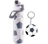 GlibberToy Bouteille de Football à eau 590ml Spray, Set Porte-clés Football, Sans BPA Étanche Anti-fuite, Cadeau Parfait Fans de Sport, Journée Mondiale du Foot, Anniversaire Enfants Adultes