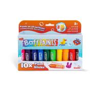 ZIMPLI - 10 x Grands Bâtons de Peinture pour le Bain, Crayons de Bain, Stylos de Peinture pour Enfants, Twist & Paint, Couleurs Vives, Sans Salissure, Nettoyage Facile, Séchage Rapide, Non Toxique