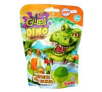 Glibbi Dino Surprise Bombe de Bain en 1 des 3 Couleurs (Bleu, Vert, Orange) avec Surprise, 1 Figurine sur 6, 100 g, Plaisir du Bain à partir de 3 Ans