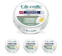 GLICEMILLE | Crème Mains Hydratante avec Antibactérien, Pot, avec Actif Antibactérien, Glycérine, Extrait Biologique de Camomille et Actif Prébiotique, 100 ml (Lot de 4)