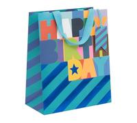 Glick Grand sac cadeau, cobalt vif, 315 x 260 x 135 mm, sac de luxe recyclable pour anniversaires et célébrations