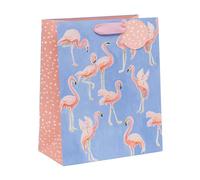 Glick Grand sac cadeau flamant rose, 315 x 260 x 135 mm, sac de luxe recyclable pour anniversaire et célébration