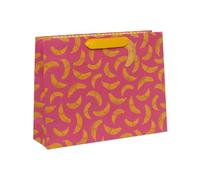 Glick Grand sac cadeau paysage Go Bananas, 275 x 355 x 100 mm, sac de luxe recyclable pour anniversaires et célébrations