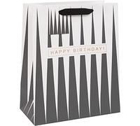 Glick Grand sac de luxe avec motif géométrique, 260 x 315 x 135 mm, noir et blanc