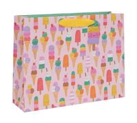 Glick Grand sac cadeau de luxe, grand format paysage pour anniversaire, 355 x 275 x 100 mm, multicolore