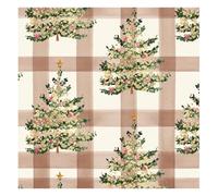 Glick Lot de 20 serviettes de table de Noël de luxe, 3 plis, motif sapin de Noël à carreaux