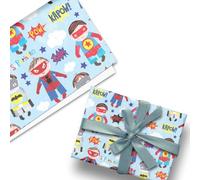 Glick Lot de 3 feuilles de papier cadeau de luxe Pop Comic Super Héros, parfait pour l'emballage cadeau, papier cadeau d'anniversaire, papier cadeau pour enfants, 50 x 70 cm ouvert