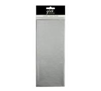 Glick Lot de 4 feuilles de papier de soie argenté pour emballage cadeau, anniversaire, Saint-Valentin, Noël et autres célébrations, 750 mm x 500 mm