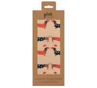 Glick Lot de 4 feuilles de papier de soie de Noël Motif chiens Multicolore