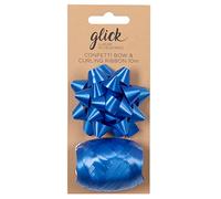 Glick Lot de nœuds bleus et rubans à friser pour emballage cadeau, loisirs créatifs, nœud indigo et ruban à friser, BK26, bleu indigo