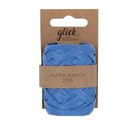 Glick Ruban en raphia bleu, parfait pour l'emballage de cadeaux et les loisirs créatifs, ruban de 20 mètres, recyclable