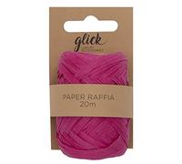 Glick Ruban raphia en papier pour emballage cadeau et loisirs créatifs Rose vif 20 m