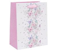 Glick Sac cadeau de luxe de taille moyenne, motif sentier des papillons Pizazz pour anniversaires et autres célébrations, 175 x 225 x 100 mm, multicolore
