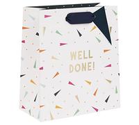 Glick Sac cadeau de luxe de taille moyenne, sac cadeau « Well Done », sac cadeau, sac cadeau, 200 x 226 x 100 mm, multicolore