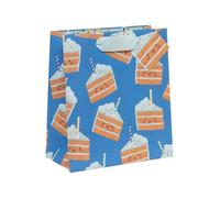 Glick Sac cadeau de taille moyenne, bleu pâtissier, 225 x 200 x 100 mm, sac de luxe recyclable pour anniversaires et célébrations