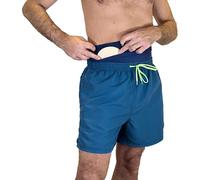Glico Line Bandeau de costume pour stomie pour homme pour mer et piscine, poche intérieure pour contenir la poche, fabriqué en Italie, bleu, XXL