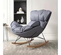 Glider Rocking Chair Accent Chairs Chaise à bascule rembourrée, fauteuils de canapé de loisirs en tissu technique, avec base en bois massif pour salon, chambre à coucher, bureau (couleur : g