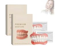 Glidewellpd - Prothèse dentaire haut de gamme, kit de regarnissage en silicone pour prothèses dentaires supérieures et inférieures, pour une fonction buccale naturelle et améliorée (2Pièce)