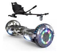 GlidingShark Hoverboard Camouflage 6.5 Pouces Bluetooth LED + Karting Ajustable Cadeau super Camouflage G