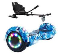 GlidingShark Hoverboard Camouflage marine 6.5 Pouces Bluetooth LED + Karting Ajustable Cadeau super Camouflage marine G
