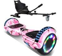 GlidingShark Hoverboard Camouflage rose 6.5 Pouces Bluetooth LED + Karting Ajustable Cadeau super Camouflage rose G
