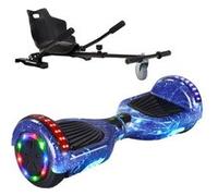 GlidingShark Hoverboard Galaxie bleue 6.5 Pouces Bluetooth LED + Karting Ajustable Cadeau super Galaxie bleue G