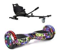GlidingShark Hoverboard Hip-hop violet 6.5 Pouces Bluetooth LED + Karting Ajustable Cadeau super Hip-hop violet