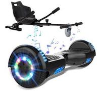 GlidingShark Hoverboard Noir 6.5 Pouces Bluetooth LED + Karting Ajustable Cadeau super noir G